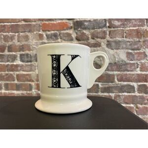 Anthropologie Monogram “K” White/Black Mug